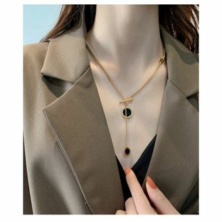 毎日使える洗練度★シンプルなゴールド２topチェーンk18色ネックレス★コンサバ