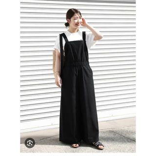 ジャーナルスタンダードレリューム(JOURNAL STANDARD relume)のリネンミックス＊ブラック サロペット＊ジャーナルスタンダード(サロペット/オーバーオール)
