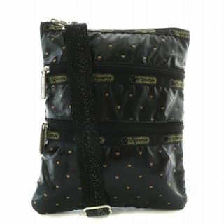 レスポートサック(LeSportsac)のレスポートサック ショルダーバッグ ナイロン スクエア ハート柄 ロゴ 総柄 黒(ショルダーバッグ)