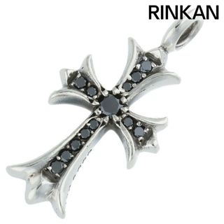 クロムハーツ(Chrome Hearts)のクロムハーツ  TNY CRSF P/BLKDIA/タイニーファットクロス PAVEブラックダイヤ/ペンダント/シルバーネックレストップ メンズ(ネックレス)