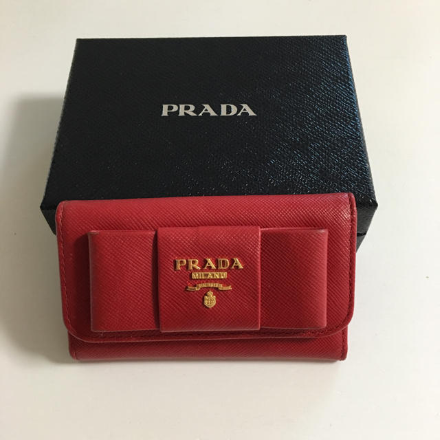 【新品】PRADA キーケース リボン