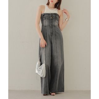 フーズフーチコ(who's who Chico)の【美品】Chico デニムベアワイドコンビネゾン オールインワン(サロペット/オーバーオール)