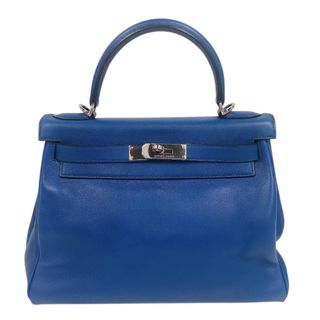 エルメス(HERMES)の　エルメス HERMES ケリー28 □E刻 ブルーフランス/シルバー金具 ガリバー レディース ハンドバッグ(ハンドバッグ)