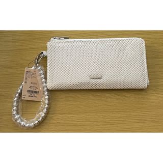 ニコアンド(niko and...)のニコアンド　オリジナルストラップＬ字長財布　シルバーメッシュ　新品(財布)