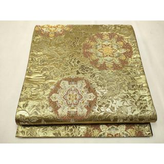 平和屋着物▼六通柄袋帯　正倉院花文　金銀糸　正絹　逸品　CAAU9453hy