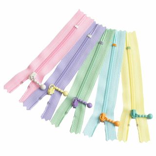 【色:ミルキー系5色MIX_サイズ:10cm】Y.K.K ポーチ用カラフルファス