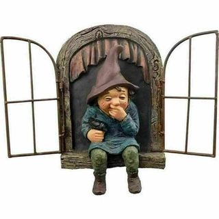 ガーデンオブジェ いたずらっ子 小人 壁掛け グノーム gnome オーナメント