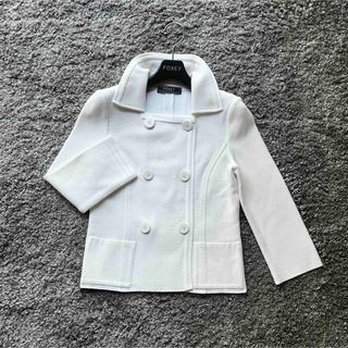 フォクシー(FOXEY)のFOXEY 38 ホワイト ニットジャケット(テーラードジャケット)