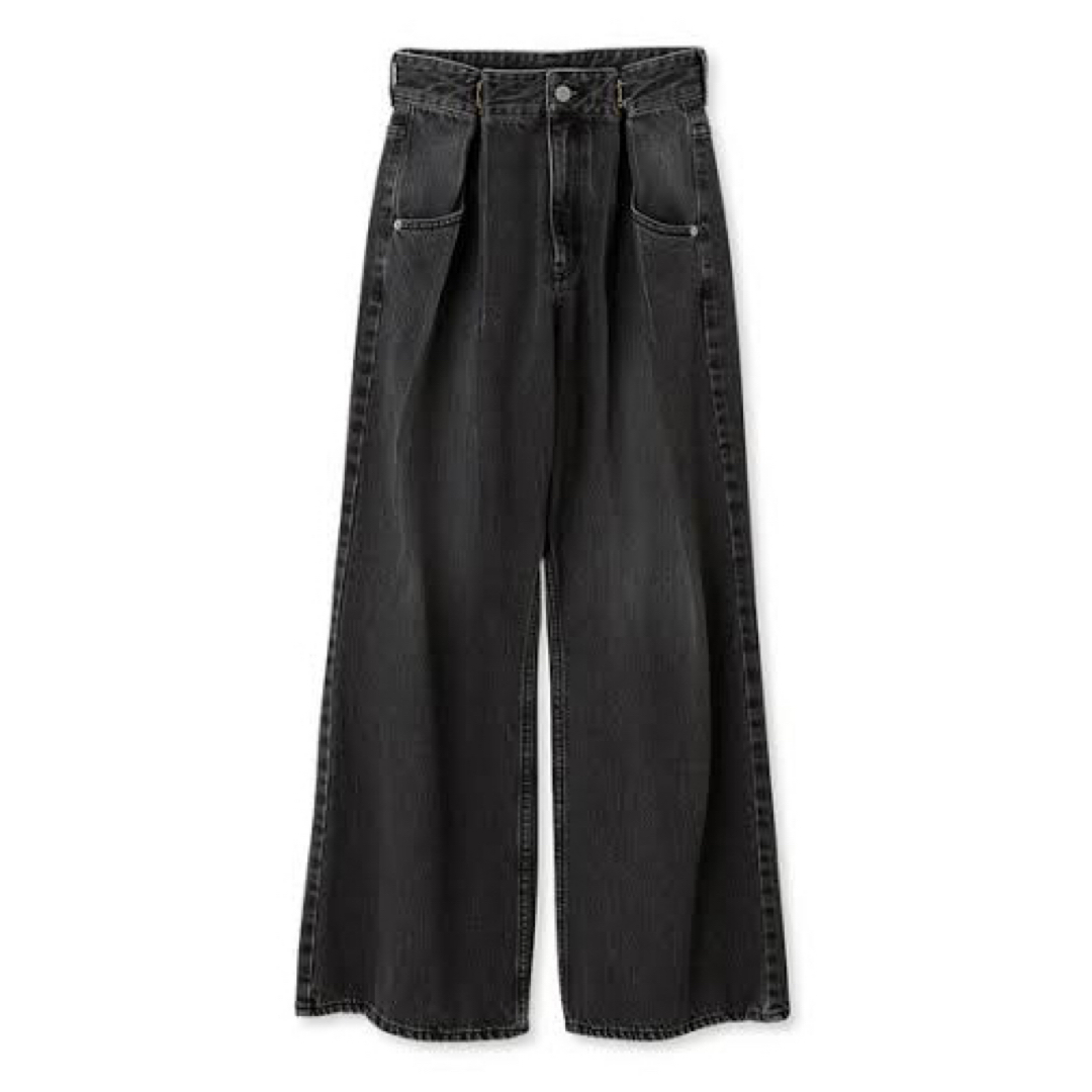 スナイデル タックワイドデニム ブラック SNIDEL - SNIDEL♡ダブルタックワイドデニムの通販 by #shop