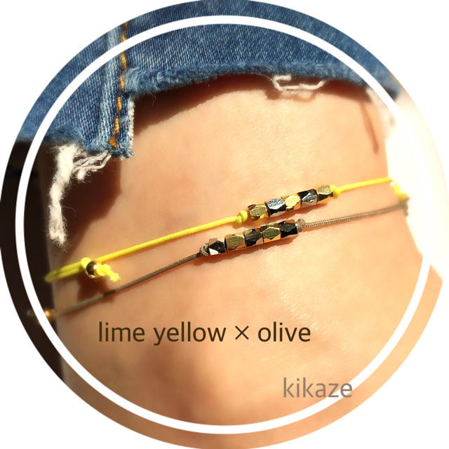lime yellow//コード アンクレット 選18色  レディースのアクセサリー(アンクレット)の商品写真