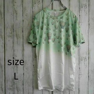 新品未使用 バドミントン メンズ 半袖 Tシャツ シャトル グリーン L 63