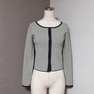 マウジー(moussy)のマウジー ボーダー リブ ニット 袖口 スリット カーディガン(カーディガン)