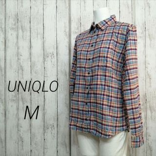 UNIQLO レディース フランネル チェックシャツ 長袖 ネルシャツ M 32