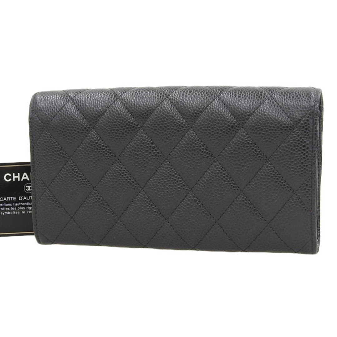 シャネル ロングウォレット 長財布 キャビア ブラック CHANEL - シャネル CHANEL マトラッセ ロングウォレット 長財布