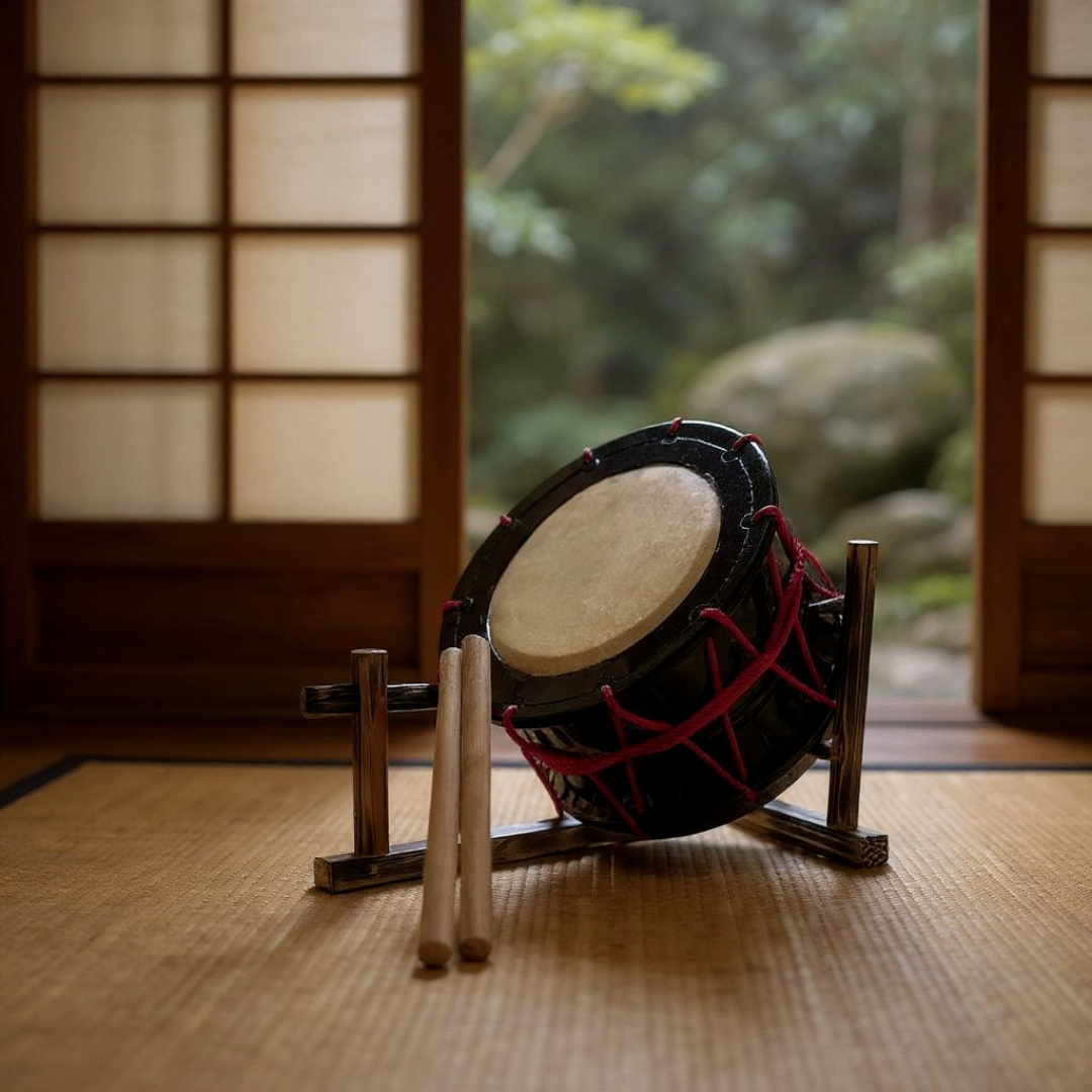 【新品】【蔵出し】締め太鼓 牛革 和太鼓 バチ付 台付 平太鼓 入門用 新品】蔵出し 締め太鼓 牛革 和太鼓 バチ付 台付 平太鼓 入門用