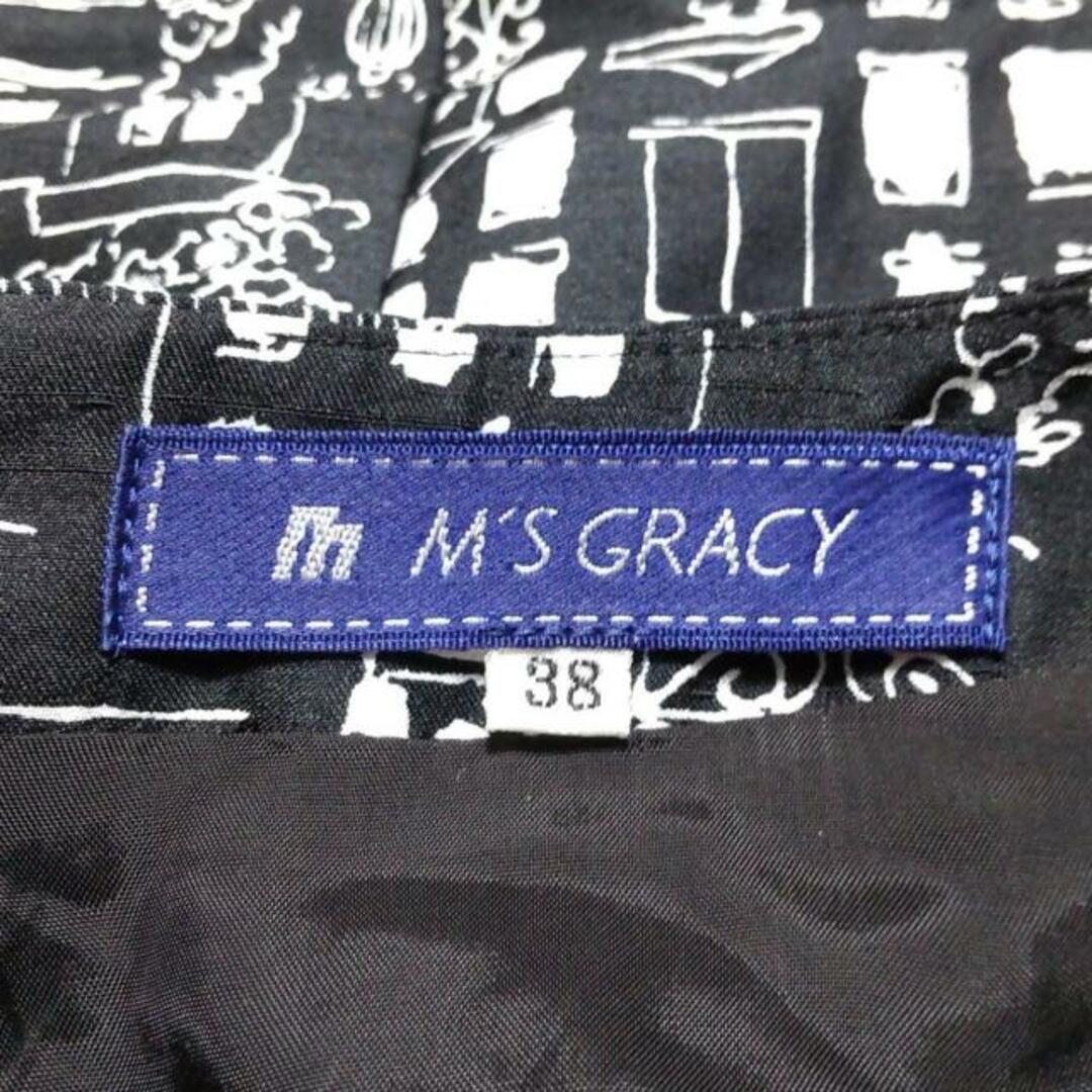 M'S GRACY チェックシャツワンピース サイズ38 ブラック×ホワイト M'S GRACY - M'S GRACY(エムズグレイシー) ワンピース サイズ38