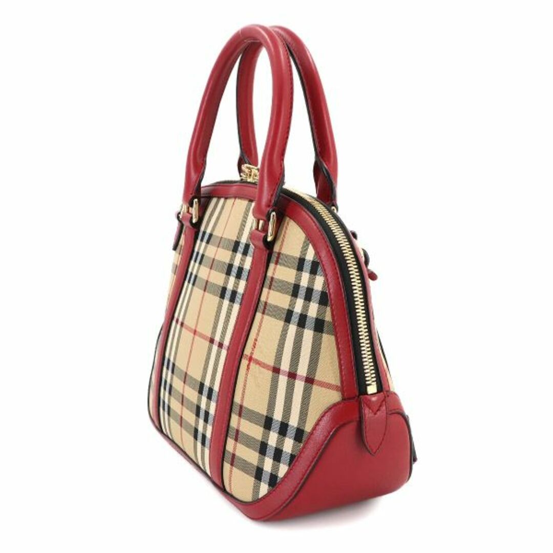 BURBERRY バーバリー ノバチェック ハンドバッグ レザー レッド 革 BURBERRY - 新品同様 バーバリー BURBERRY ノバチェック 2way