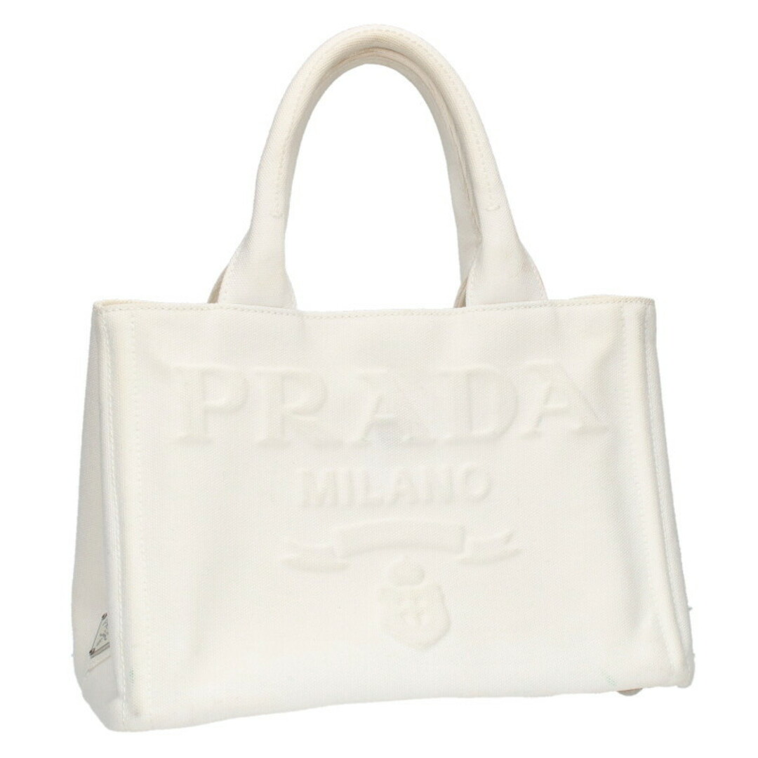 すぐ届く 【PRADA】三角ロゴ キャンバスレザー トートバッグ PRADA - プラダ 1BG439 CANAPA エンボス三角ロゴキャンバス