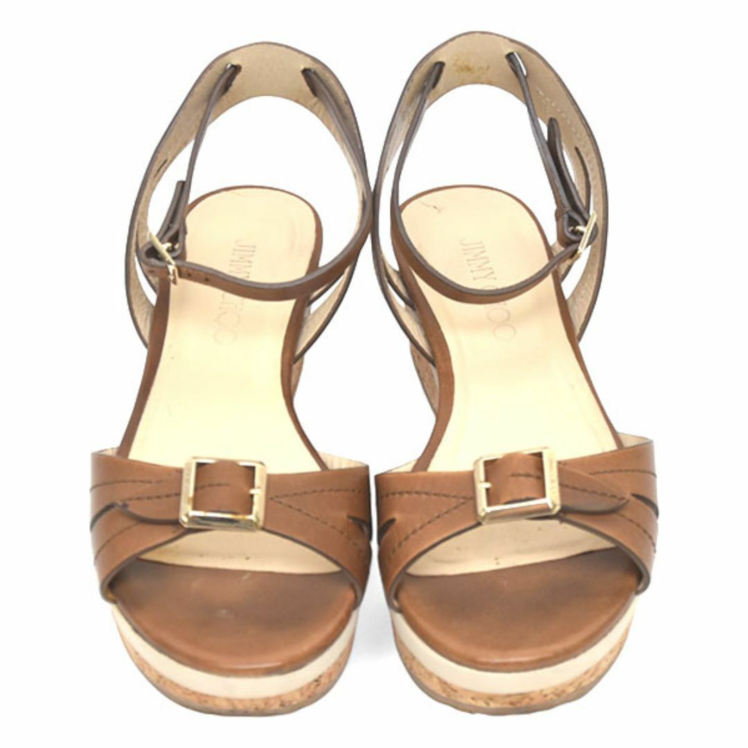 JIMMY CHOO ウェッジソールサンダル37 JIMMY CHOO - ジミーチュウ/ジミーチュー ベルト ウェッジソール