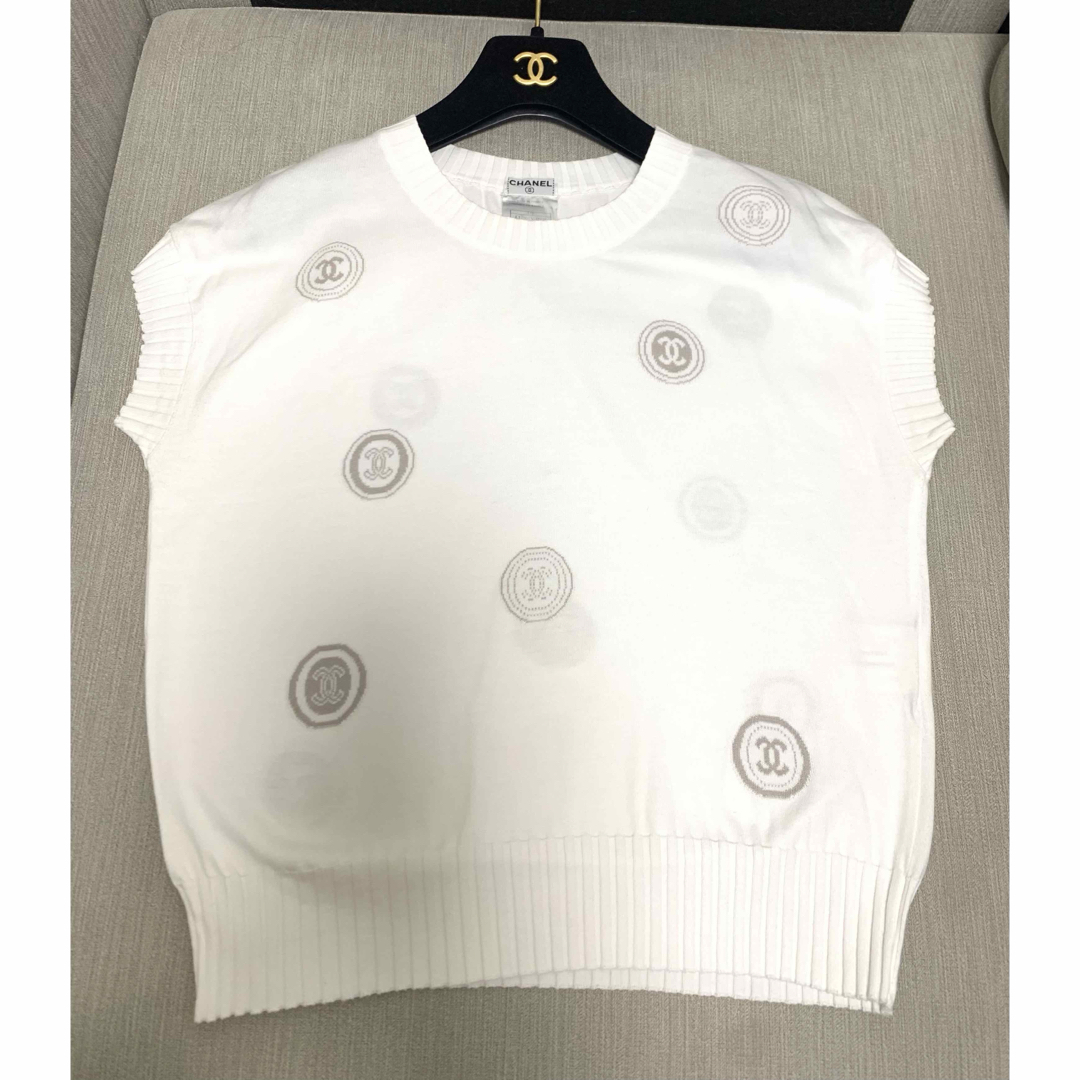 CHANEL ココマーク 半袖ニット 42 CHANEL - シャネル CHANEL トップス コットン ニット ココマーク