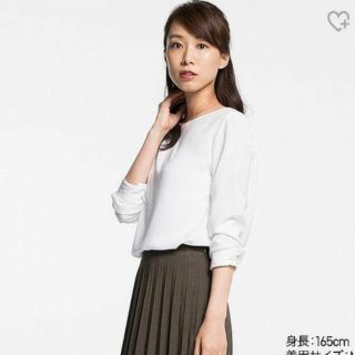 ユニクロ(UNIQLO)の新品 UNIQLO  ユニクロ レーヨンエアリーTブラウス S(シャツ/ブラウス(長袖/七分))