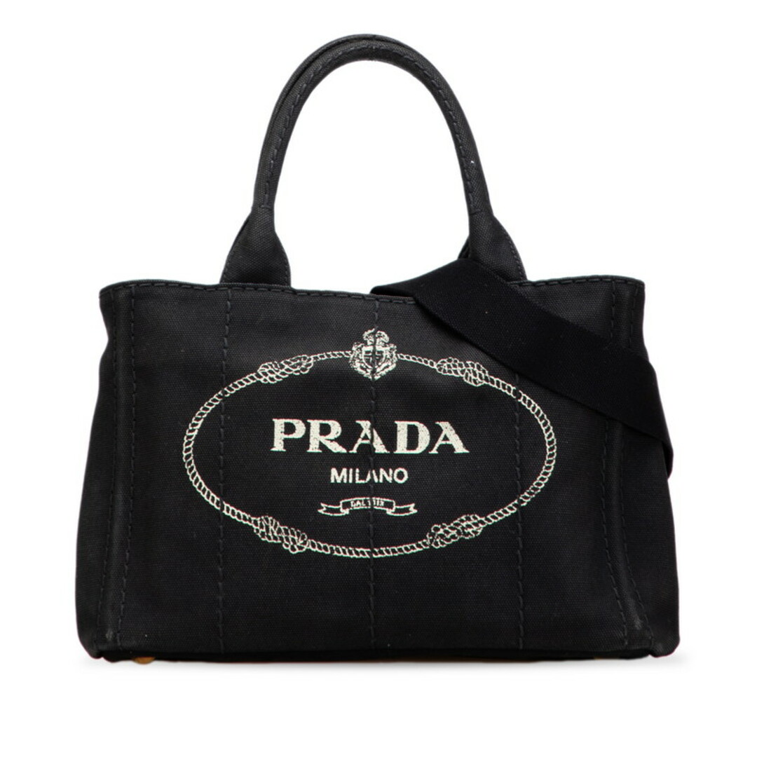 PRADA サンド キャンバス ハンドバッグ PRADA - プラダ カナパミニ 三角ロゴプレート ハンドバッグ