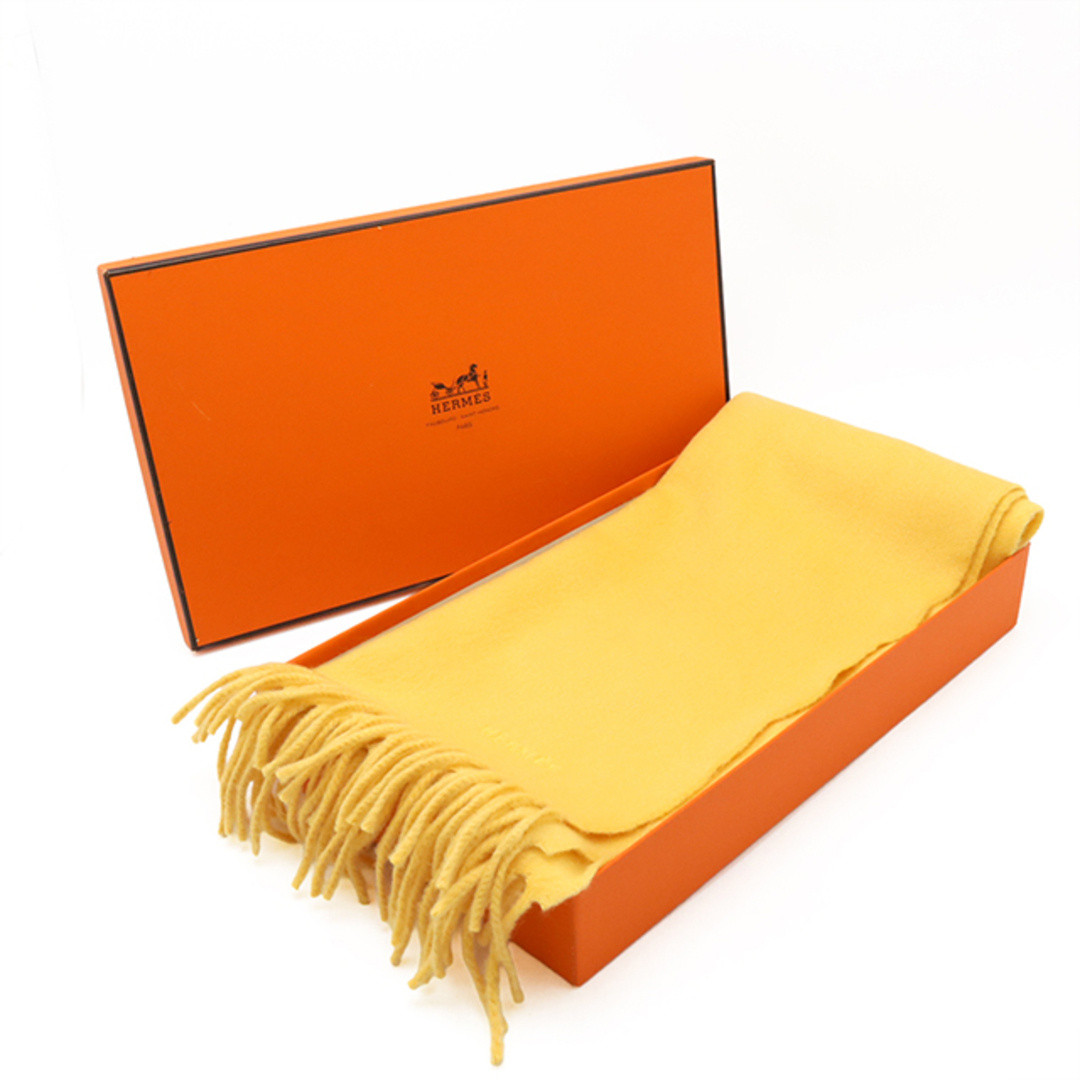 エルメス HERMES マフラー ストール ロゴ フリンジ カシミヤ100% HERMES - HERMES エルメス マフラー ストール フリンジ ロゴ刺繍