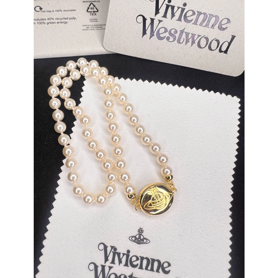エナメルボタンパールネックレス　ヴィヴィアン　ウエスト　ウッド Vivienne Westwood - ヴィヴィアンウエストウッド エナメル