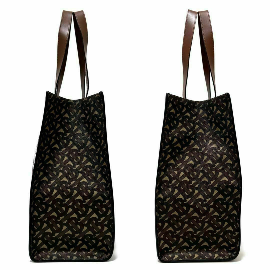 ★関税込み・送料無料★ バーバリー TB モノグラム トートバッグ BURBERRY - バーバリー トートバッグ TB モノグラム ブラウン 茶