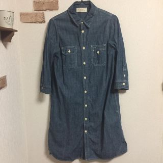 ダブルクローゼット(w closet)の【w closet】デニムシャツワンピース(ひざ丈ワンピース)