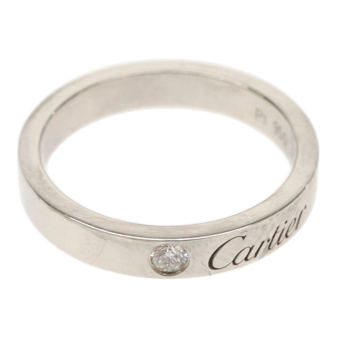 Cartier カルティエ リング Pt950 49 4801025A0007 Cartier - Cartier カルティエ Pt950 プラチナ ダイヤ1P C ドゥ