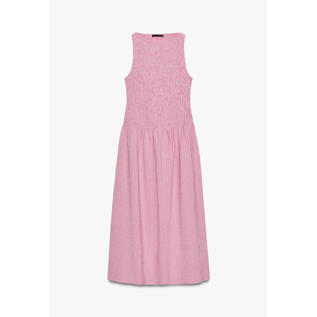 ギンガムチェック柄ミディワンピース ZARA - 完売品 ZARA ギンガムチェック柄ミディワンピース S新品