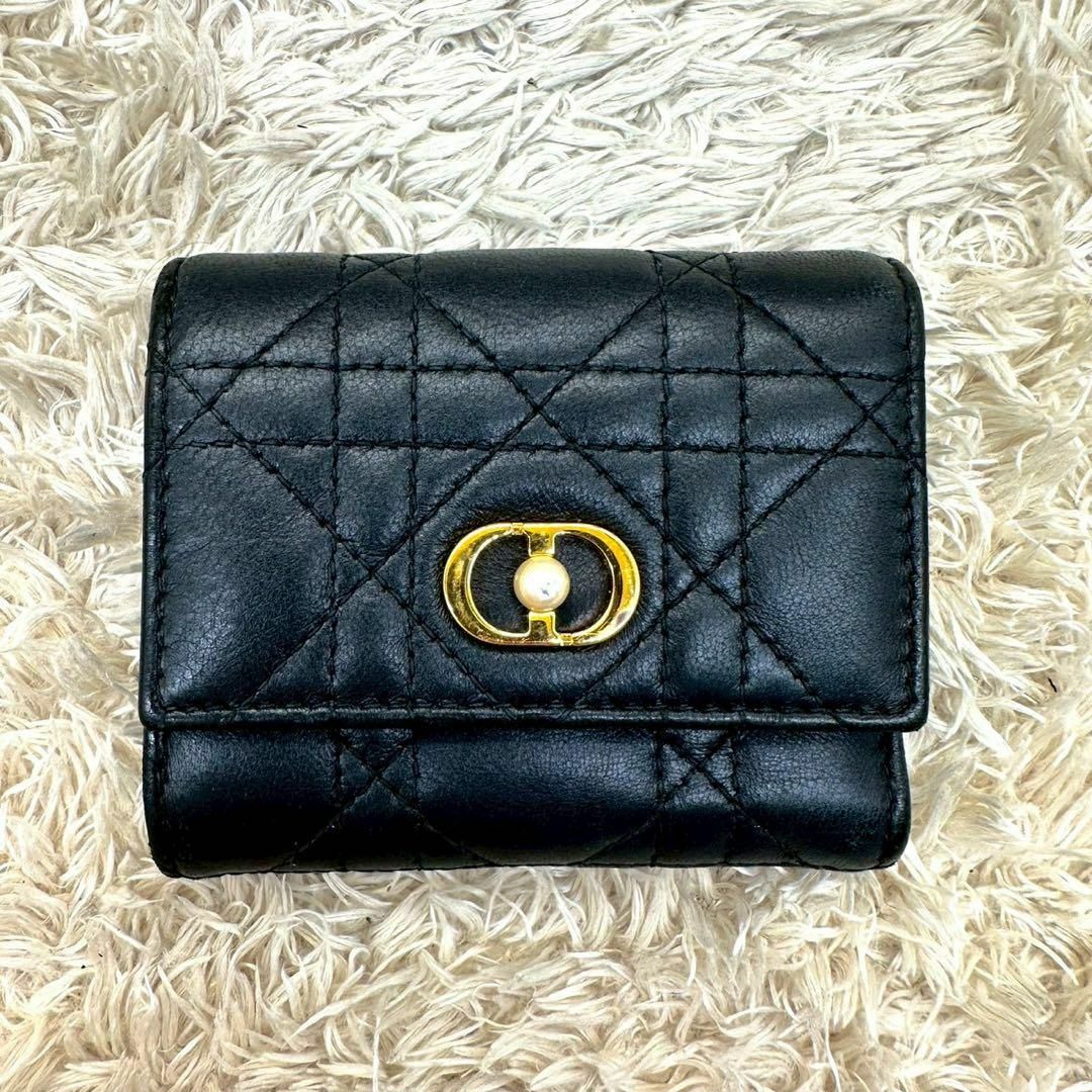 【DIOR】ディオール カナージュ クローバー 2つ折り財布 Christian Dior - 【美品】クリスチャンディオール 二つ折り財布