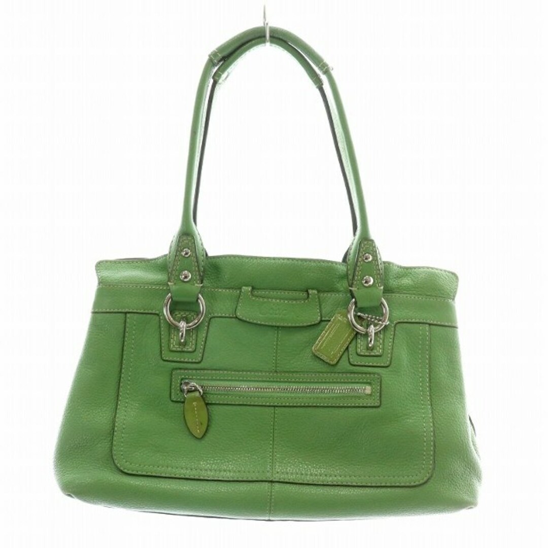 Y2K Japanese coach コーチ bag ハンドバッグ green COACH - コーチ COACH ハンドバッグ トートバッグ レザー シボ