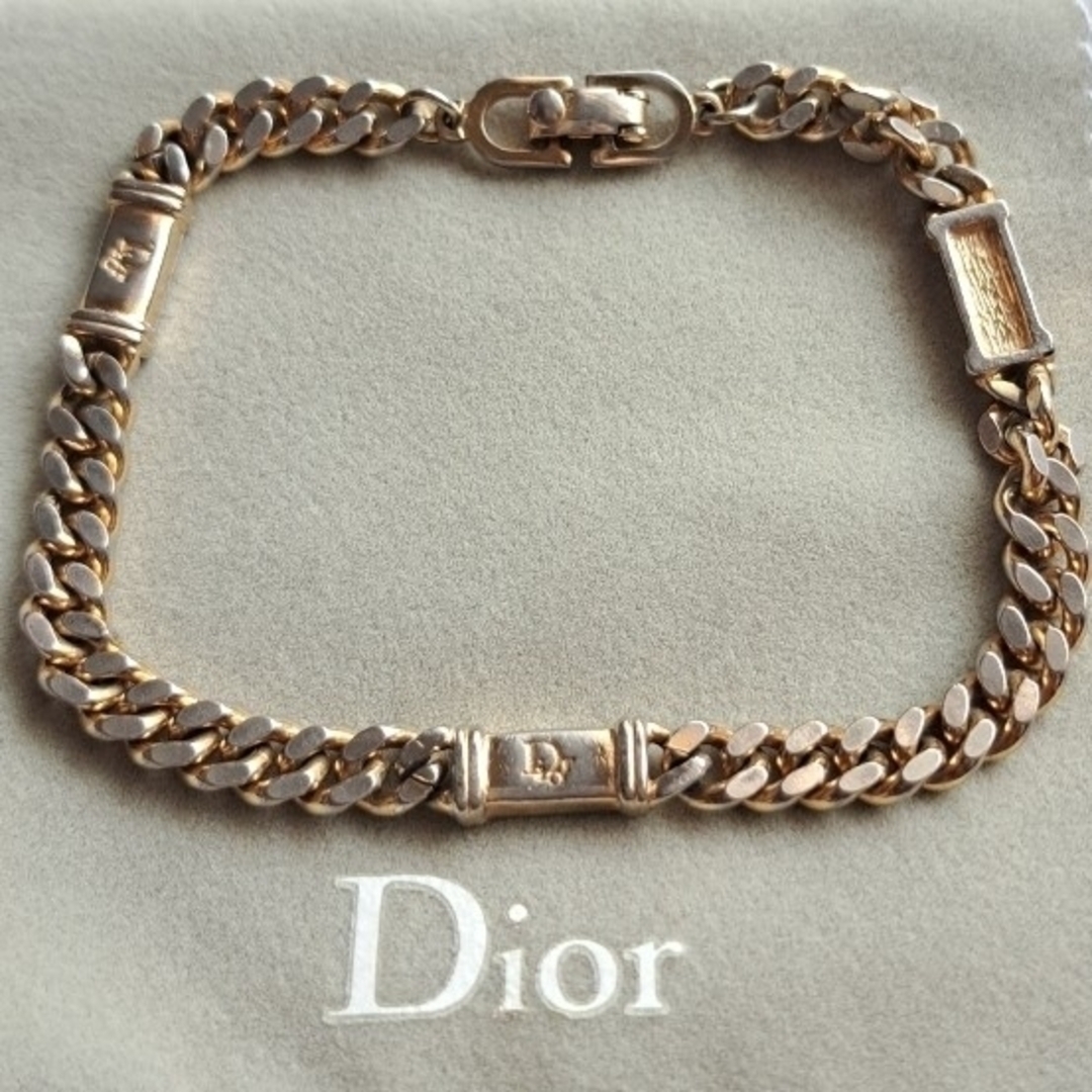 クリスチャンディオール ブレスレット Diorロゴ ゴールド系 ヴィンテージ Christian Dior - 良品ヴィンテージ ディオール ブレスレット