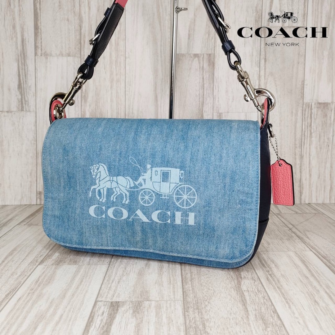 【VINTAGE】COACH ショルダーバッグ デニム ショルダーバッグ COACH - 60 COACH コーチ デニム ショルダーバッグ の通販 by P
