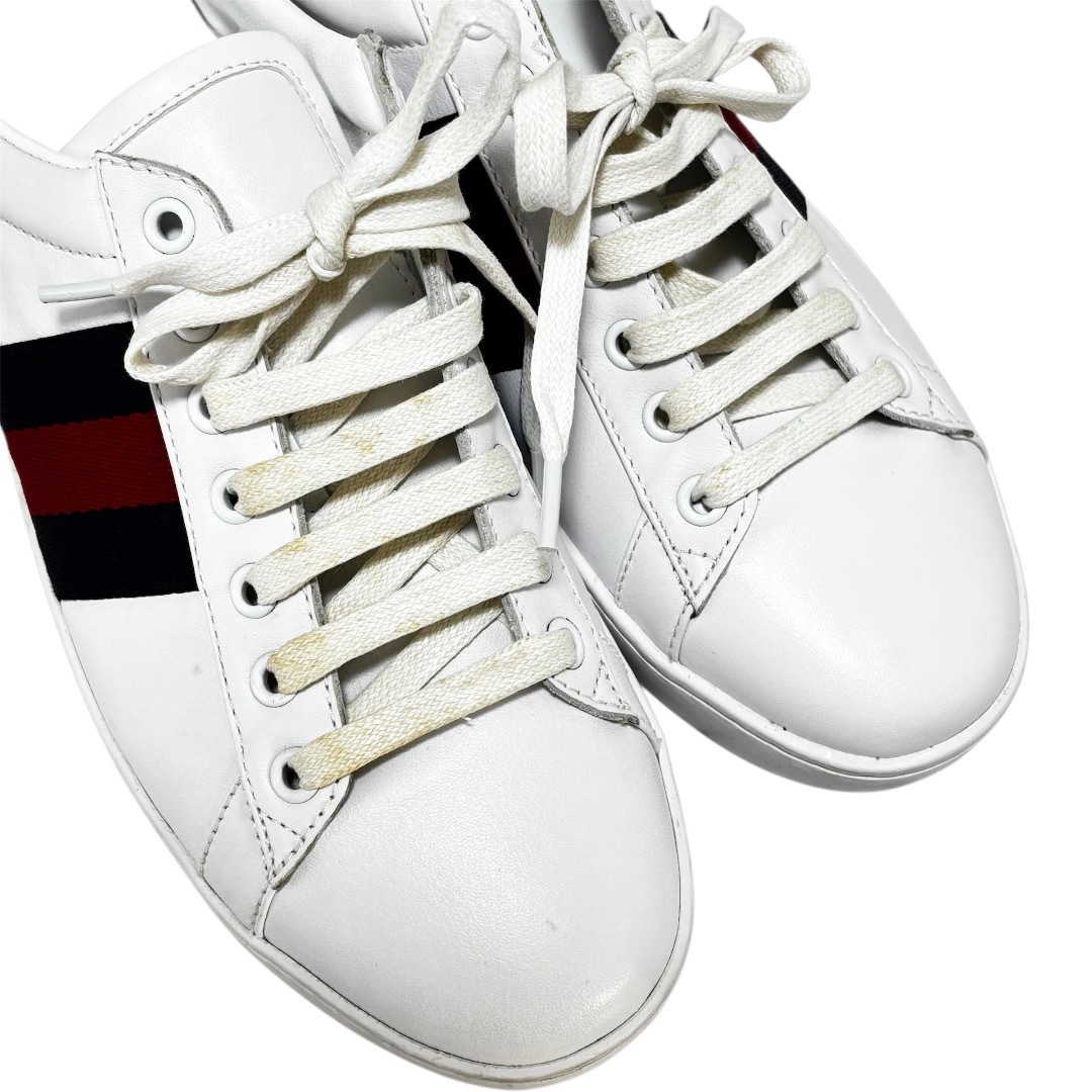 GUCCI グッチ エンブロイダリー エース スニーカー シェリーライン レザー 極美品 GUCCI レザー エース エンブロイダリー Loved スニーカー