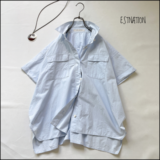 エストネーション(ESTNATION)の【美品】ESTNATION　お肌にも優しい！女性らしく着こなせるオーバーシャツ(シャツ/ブラウス(半袖/袖なし))