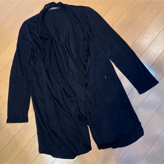 LEONARD フェザー柄 ロングカーディガンMサイズ LEONARD - レオナール/黒 ロングカーディガン サイズ40の通販 by