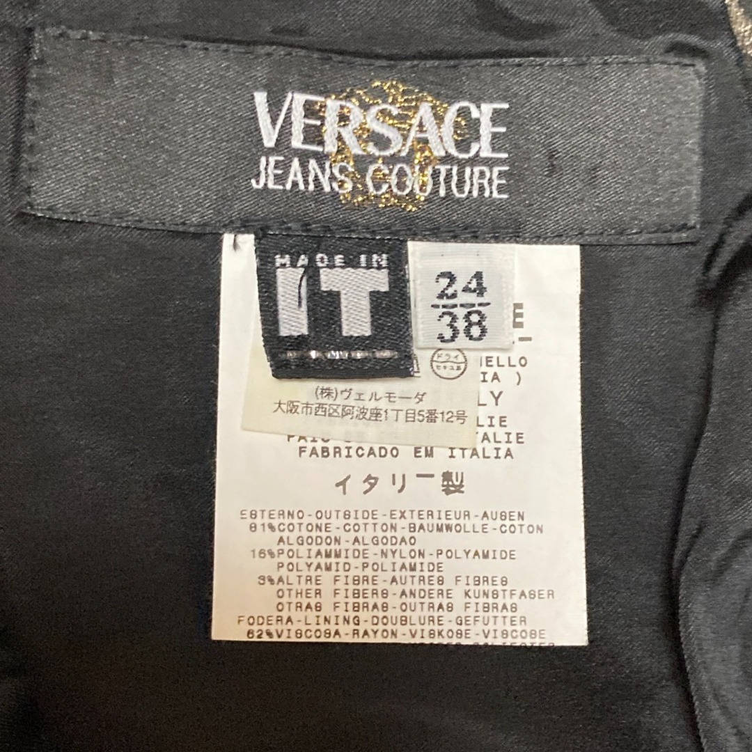 関税送料込★VERSACE Vネックノースリーブ ミディワンピース VERSACE - 美品 VERSACE ヴェルサーチ Vネック ノースリーブ