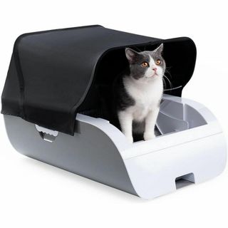 自動猫トイレ 猫 自動掃除 丸洗い可 臭い対策 飛散防止大容量 内蔵バッテリー(猫)