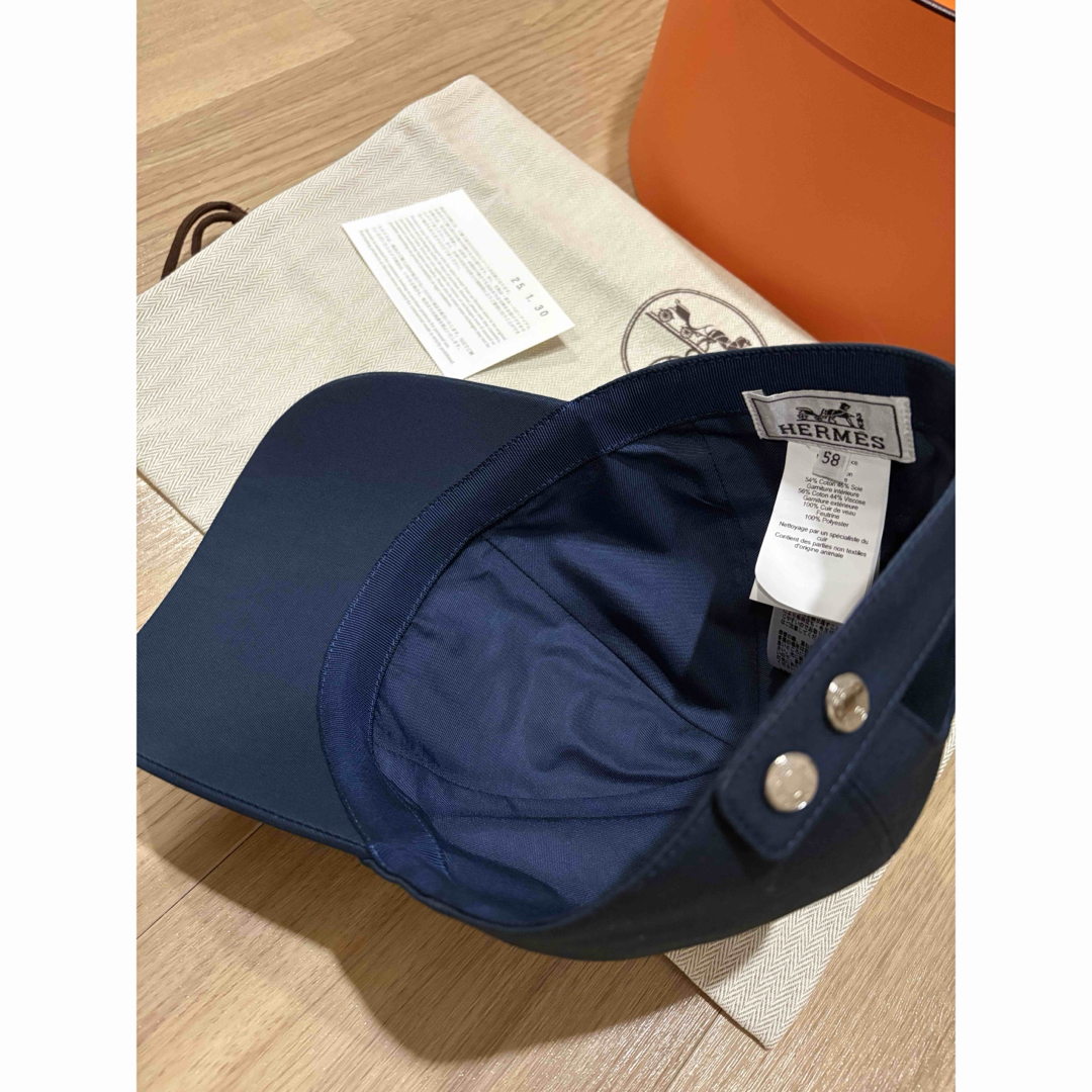 【Hermes】エルメス★ hat★帽子★未使用★ネイビー HERMES - エルメス キャップ セレナ リフト レディース58