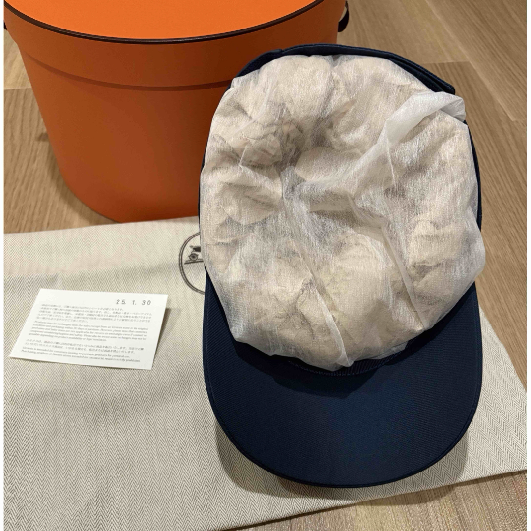 【カジュアル*上品】HERMES キャップ セレナ ゴールド/ネイビー HERMES - エルメス キャップ セレナ リフト レディース58