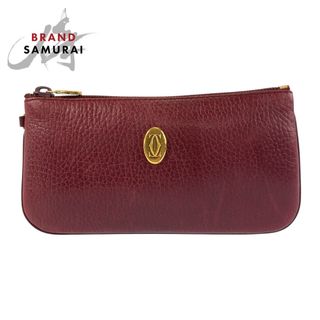 専用カルティエ CARTIER マストライン ポーチ 小物入れ レザー ボルドー Cartier - 美品 CARTIER カルティエ マストライン ボルドー