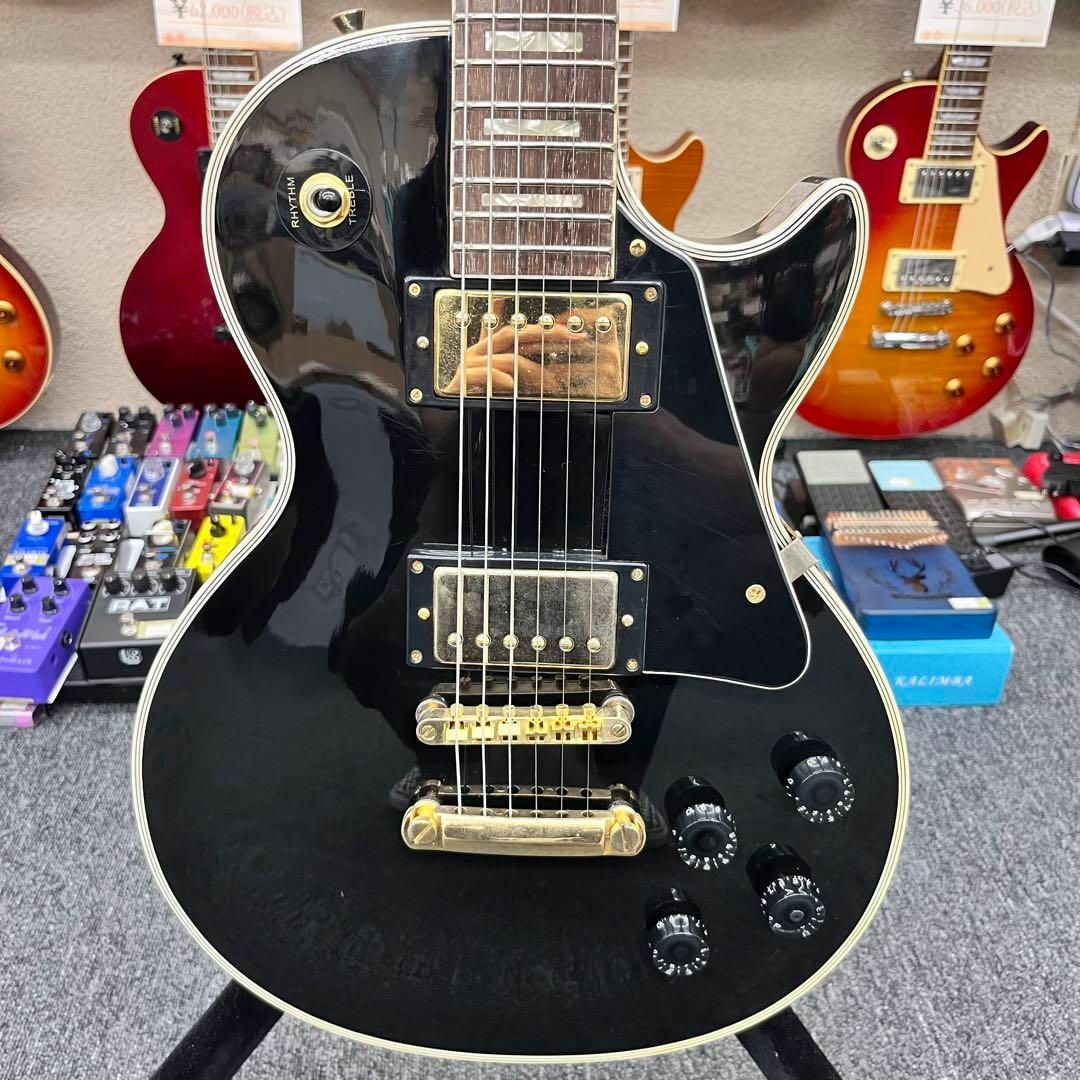バスカーズ レスポールカスタムタイプ 音良し 作り良し 調整済み 9526】 BUSKER'S バスカーズ レスポールタイプ 黒の通販 by 楽器