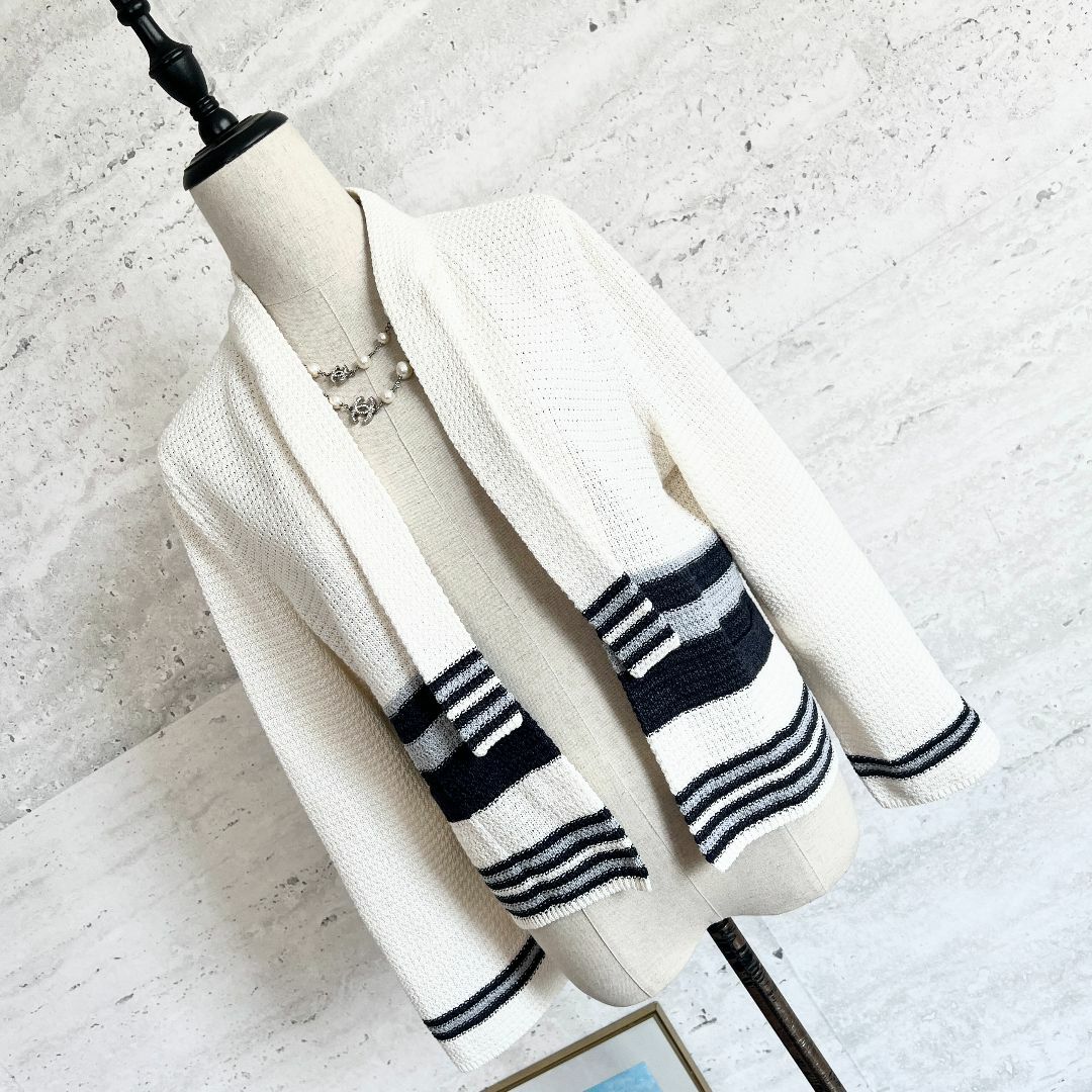 極美品★CHANEL★シルク★ボウタイ★サマージャケット★カーディガン CHANEL - 極美品☆CHANEL☆シルク☆ボウタイ☆サマージャケット