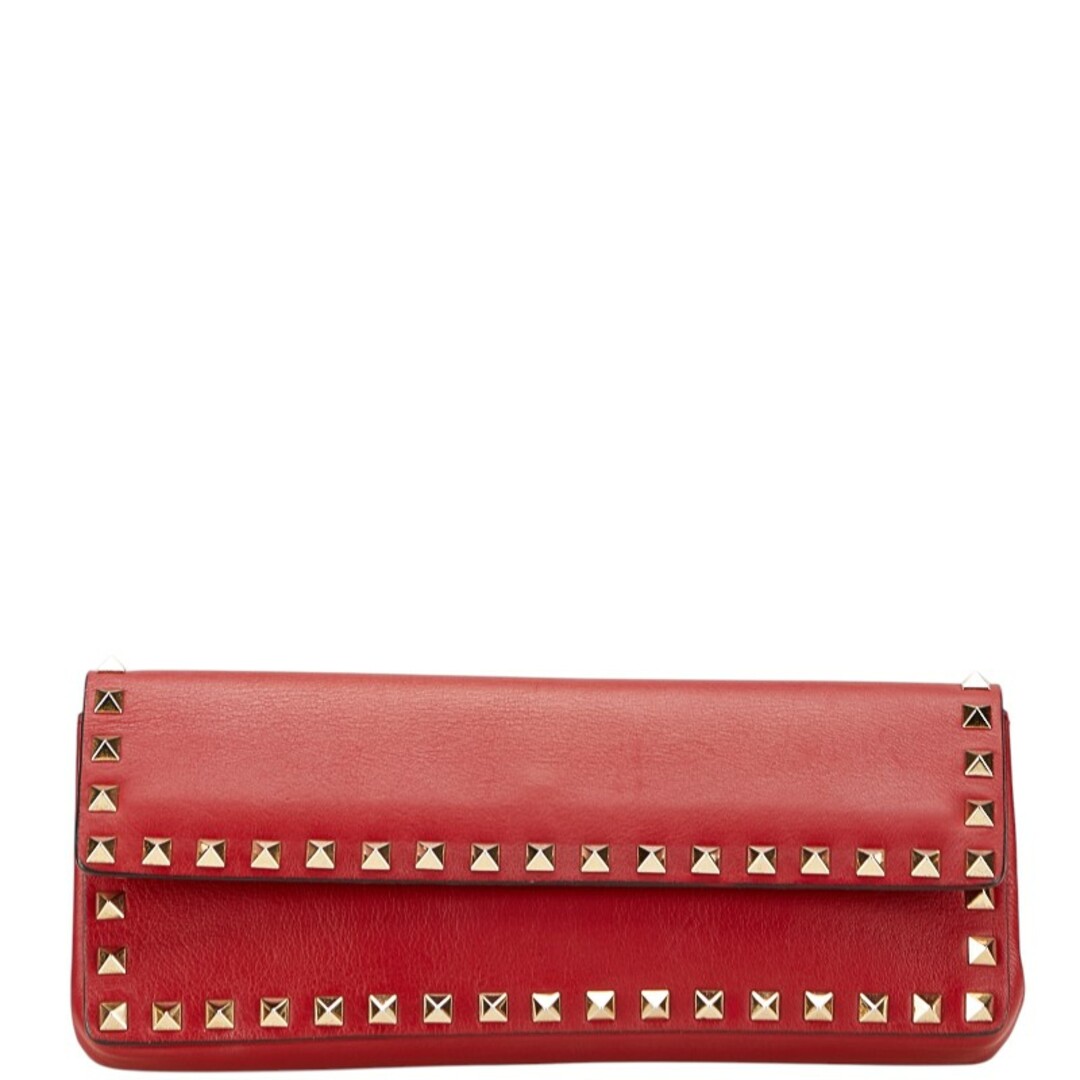 VALENTINO レザー スタッズ ハンドバッグ クラッチバッグ VALENTINO - ヴァレンティノ ロックスタッズ クラッチバッグ