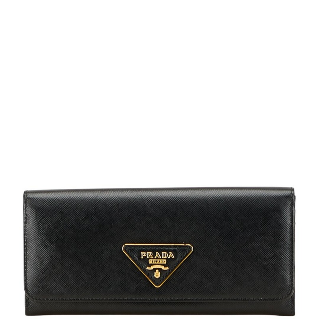 希少 比較的美品 PRADA プラダ 三角プレート ロゴ 折財布 カードケース PRADA - 美品 プラダ 三角ロゴプレート 長財布 レザー