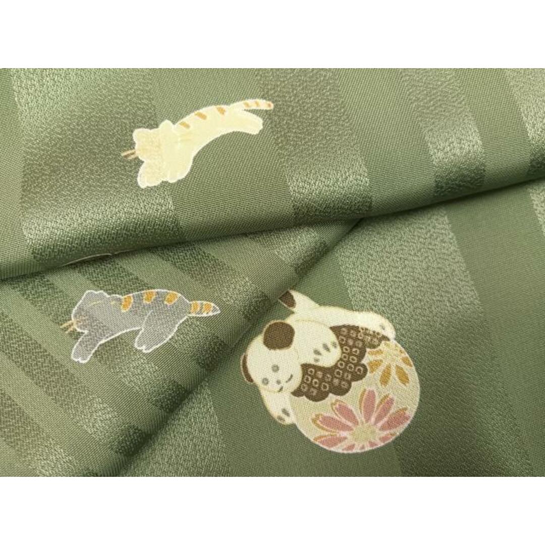 平和屋着物●上質な小紋　犬猫鈴花　正絹　逸品　AAAY8602ph レディースの水着/浴衣(着物)の商品写真