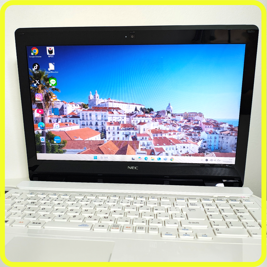NEC✨白ノートパソコン✨事務作業や副業に✨Windows11／SSD／美品 NEC - 美品 白 新品SSD256⭐️windows11ノートパソコン ホワイト